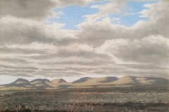 "Op die pad tussen Pearston en Graaff-Reinet", oil on canvas, 30x30cm.