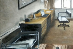 "Office with Wassily Chairs, University of Fort Hare", oil on canvas, 30x30cm
