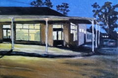 “Meubelwinkel, Alice”, olie op doek, 255x255mm