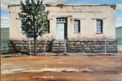 “Gannahoek, waar Olive vir Cron ontmoet”, olie op doek, 405x405mm