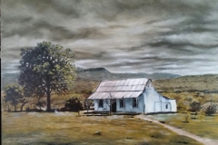 “Schreiner-huis, Hertzog sendingstasie, Oos-Kaap”, olie op doek, 507x612mm